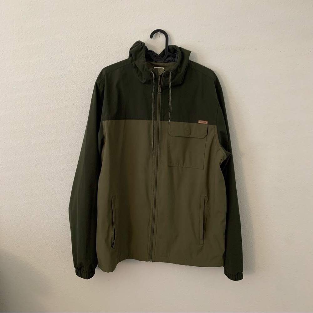 Olive green zip up base hoodie jacket